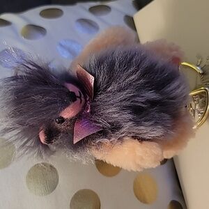 🩶🩷Burberry Fur Thomas Pom Pom Teddy Bear Keychain Charm🩷🩶